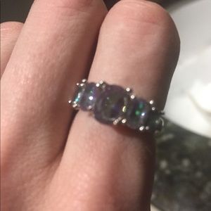 Beautiful flourite polished gemstone ring